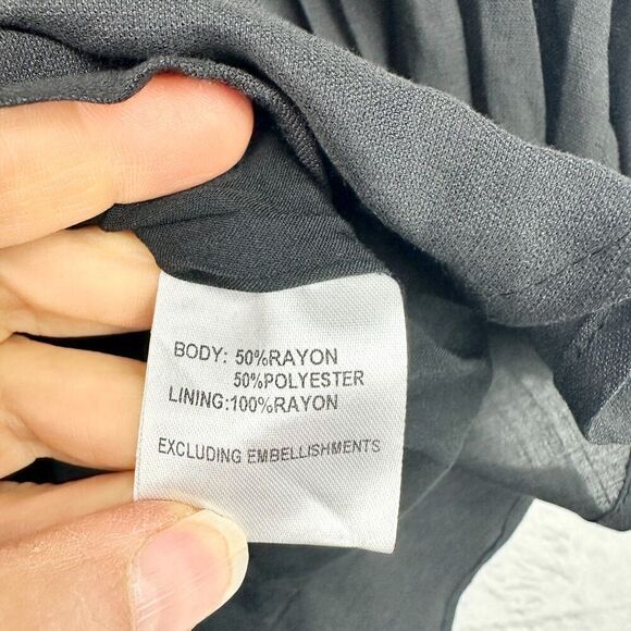 Hello Molly No Time For Love Dress Size 6 Black Mini Wrap Balloon Sleeve - Picture 12 of 12